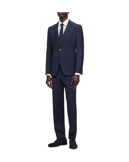 Boss Blue Single-Breasted Blazer for men