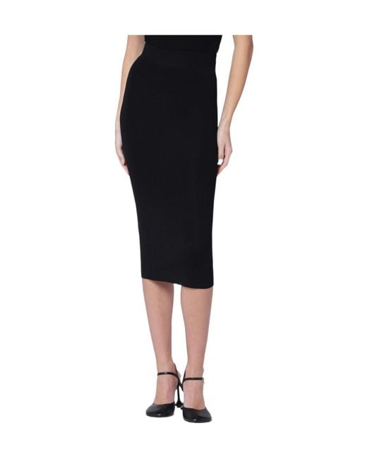 Entire studios Black Ribbed Midi Knitted Skirt