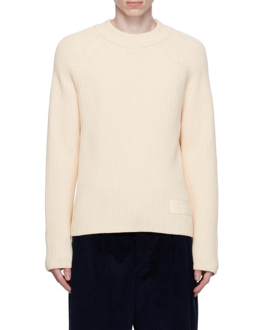 AMI Natural Ami Crewneck Knitted Jumper for men