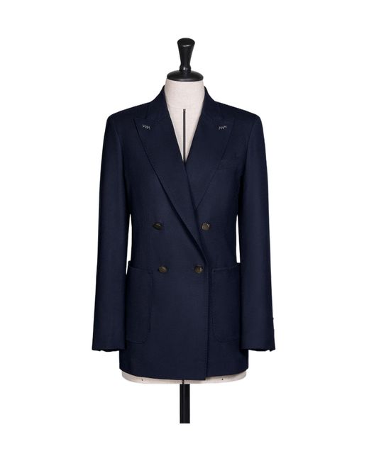 Max Mara Blue Double-Breasted Wool Blazer