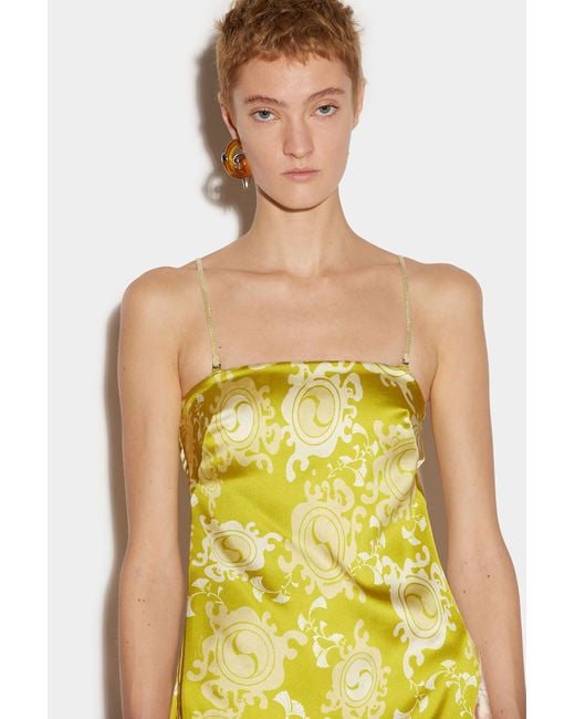 DSquared² Multicolor Floral-Printed Asymmetric Hem Draped Dress