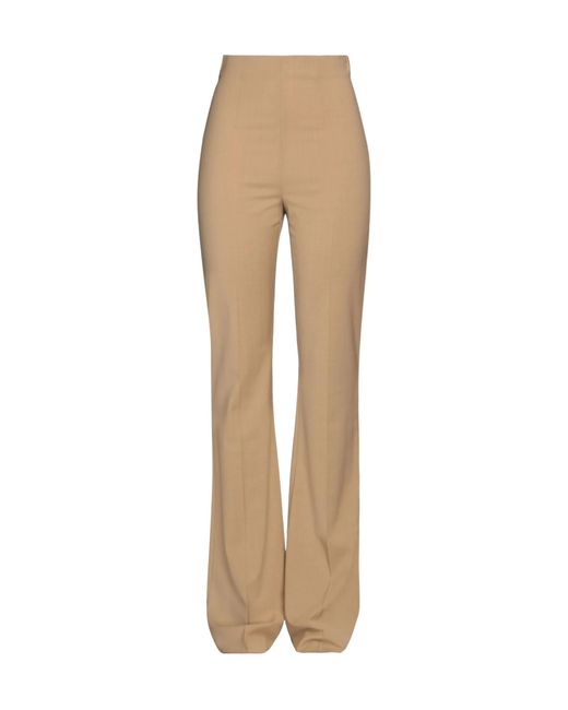 Sportmax Natural Solid-Color Wool Trousers