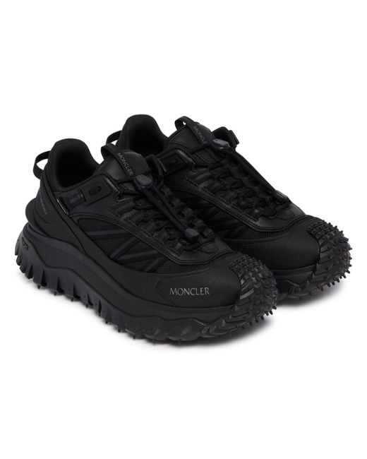 Moncler Black Lace-Up Platform Sneakers