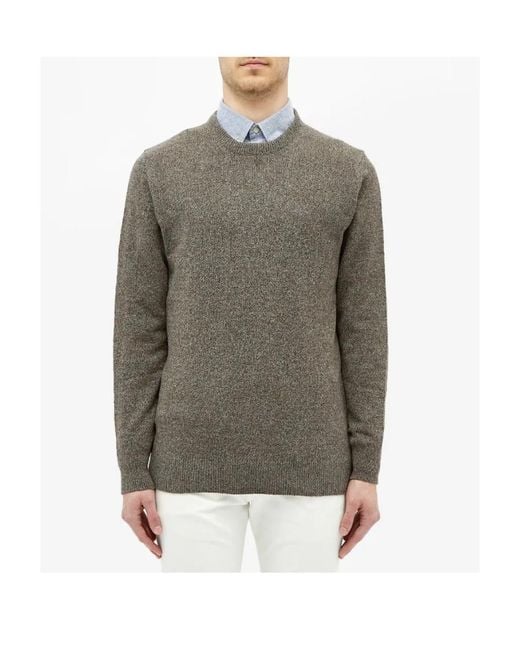 Barbour Gray Tisbury Crewneck Knitted Jumper for men