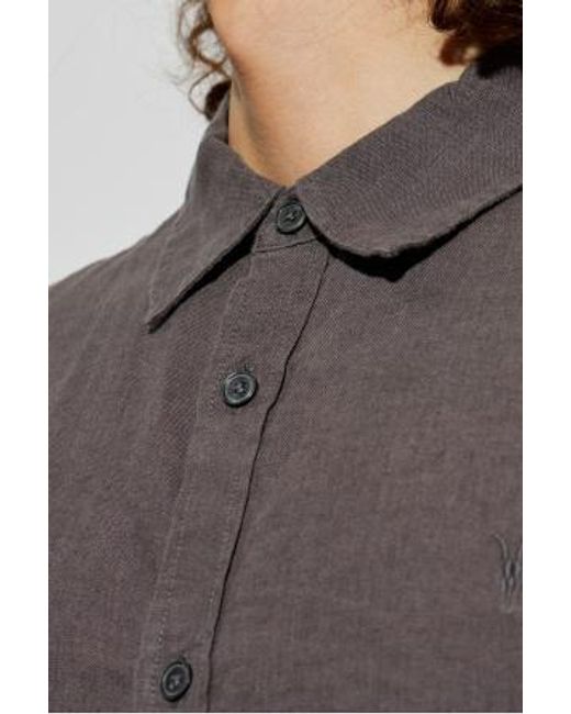 AllSaints Gray Loom Relaxed Shirt