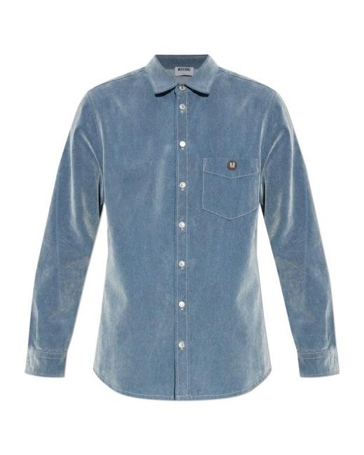 Moschino Blue Long-Sleeved Shirt for men