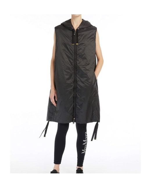 Max Mara Black The Cube Sleeveless Hooded Puffer Jacket