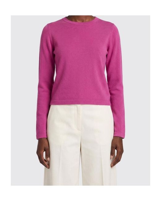 Extreme Cashmere Pink Long-Sleeved Crewneck T-Shirt