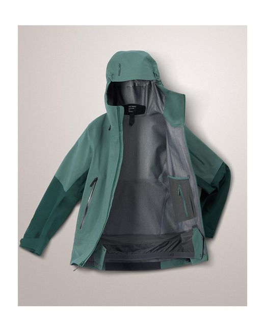 Arc'teryx Green Sentinel Gore-Tex Hooded Leather Jacket