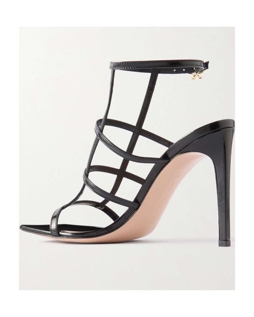 Gianvito Rossi Metallic Square-Headed High-Heeled Sandals