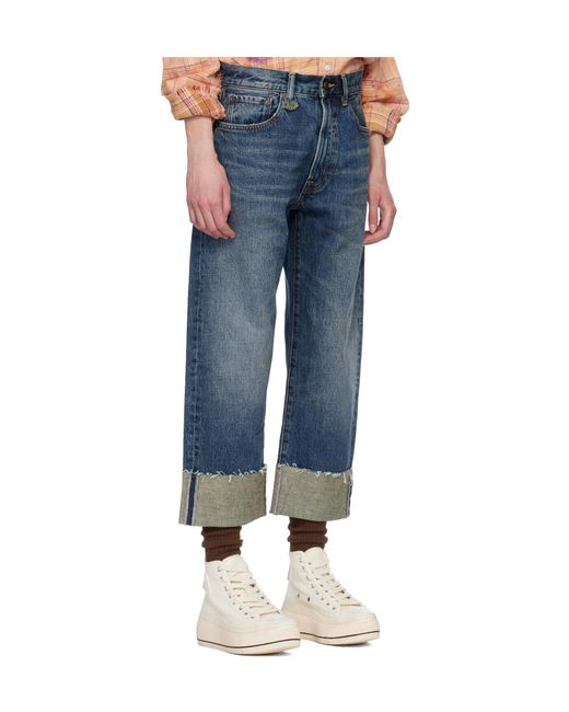R13 Blue Cuffed X-Boyfriend Jeans