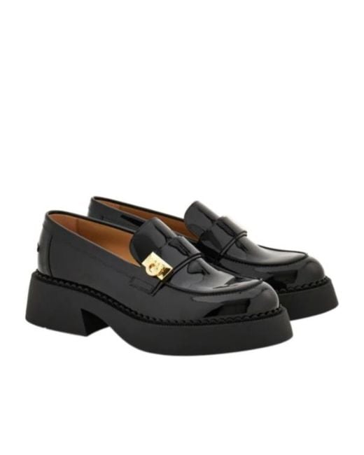 Ferragamo Black Hug Buckle Chunky Loafer