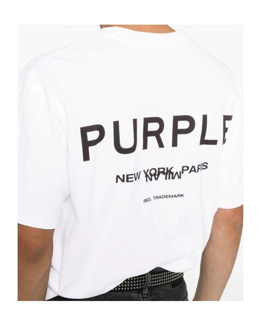 Purple Brand White Short-Sleeved T-Shirt for men