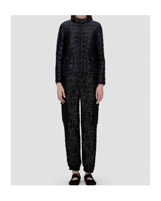Herno Black Quilted Down Jacket With Raised Collar