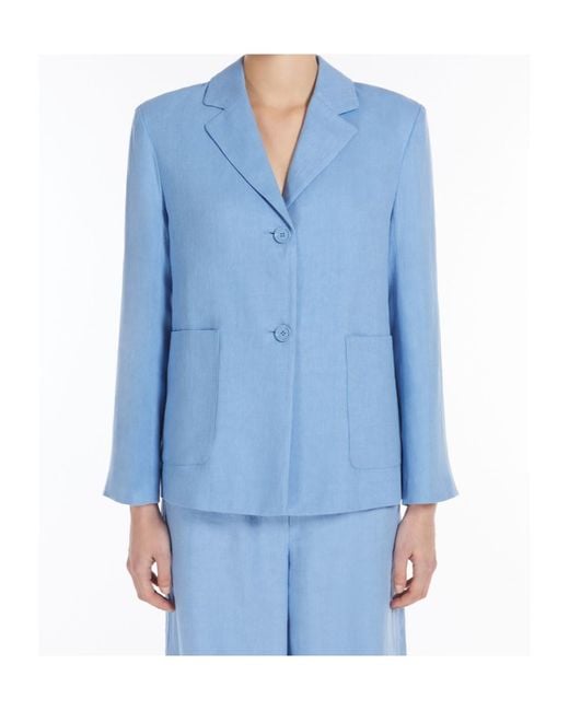 Max Mara Blue 'S Livia Single-Breasted Jacket