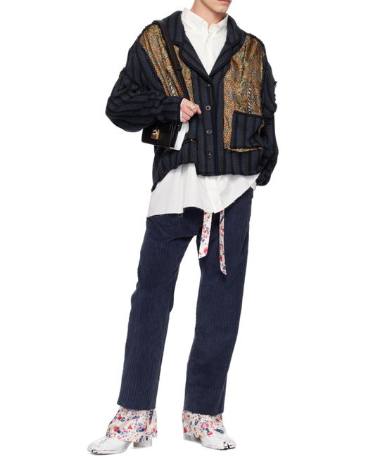 Maison Margiela Black Paisley Poplin Shirt for men