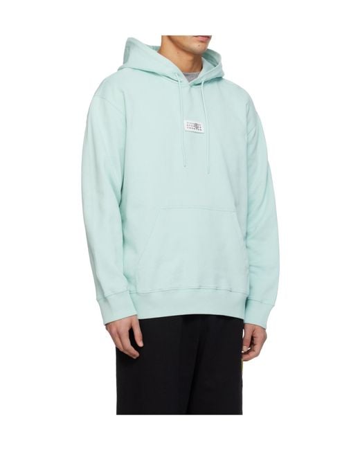 MM6 by Maison Margiela Blue Logo-Patch Hoodie for men