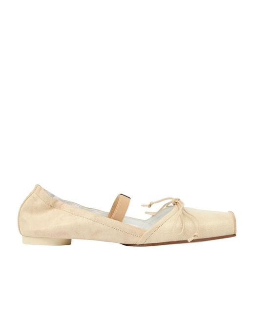 MM6 by Maison Margiela Natural Elastic Strap Ballet Flats