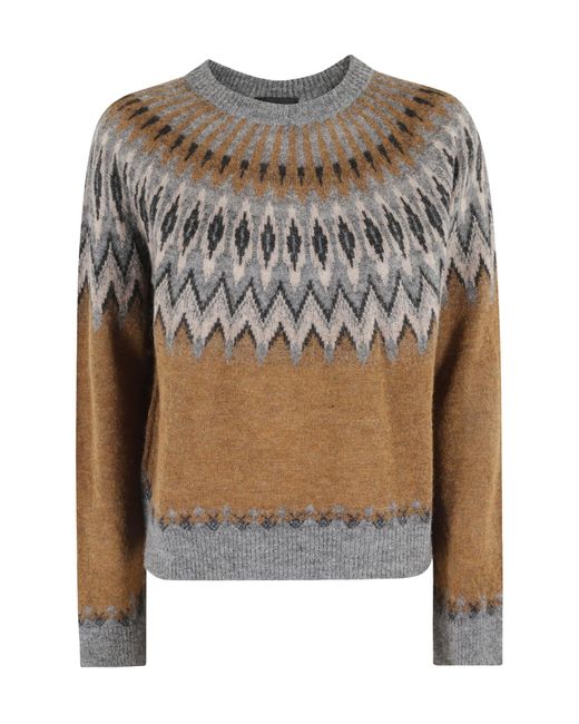 Roberto Collina Brown Jacquard Cropped Knitwear