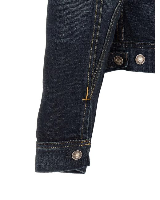 Tom Ford Blue Long-Sleeve Denim Jacket for men