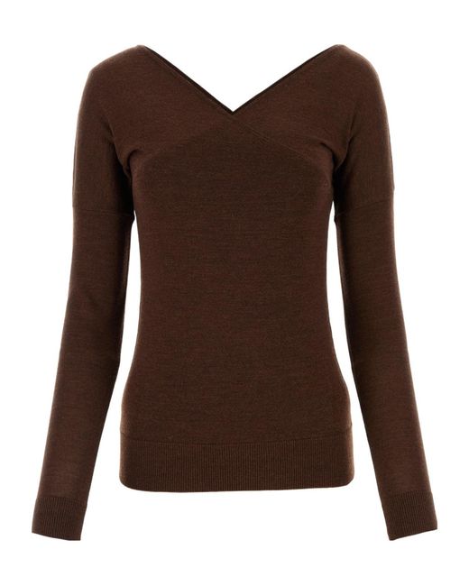 Co. Brown V-Neck Knitwear
