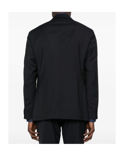 Caruso Black Aida Notched-Lapel Blazer for men