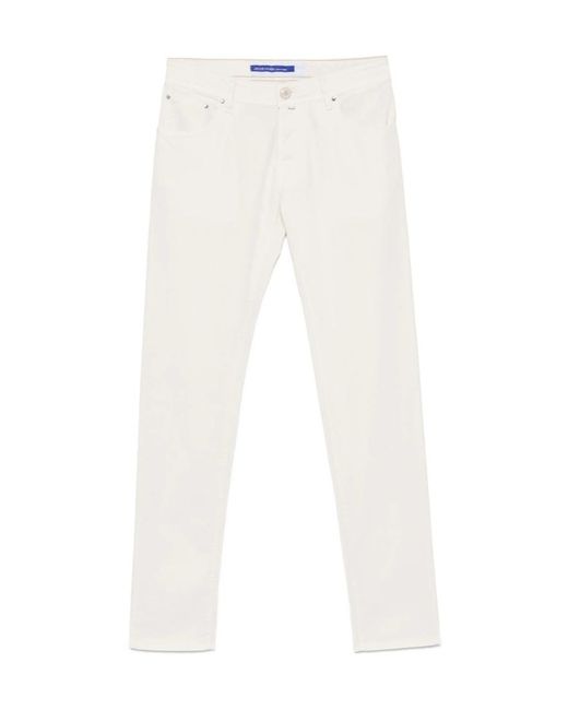 Jacob Cohen White Jeans With Belt Loops for men