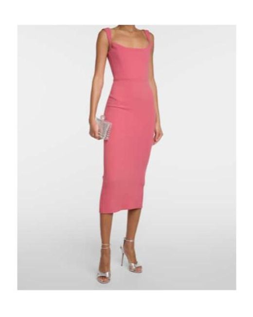 Alex Perry Pink Portrait Midi Dress