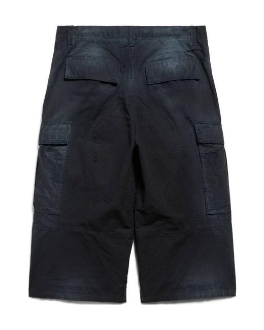 Balenciaga Blue Cropped Cargo Pants for men
