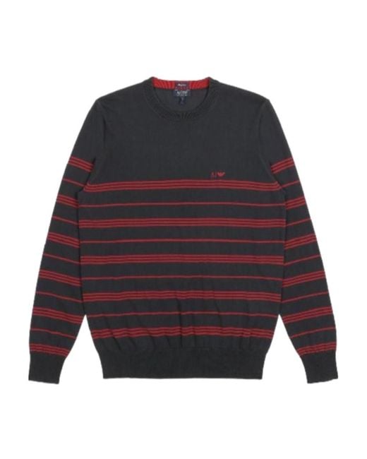 Armani Jeans Blue Striped Sweater for men