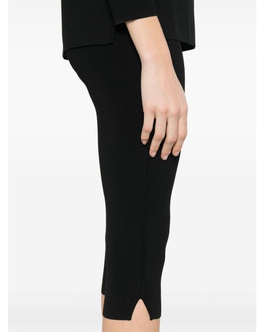 Totême  Black Compact Knit Capri Trousers