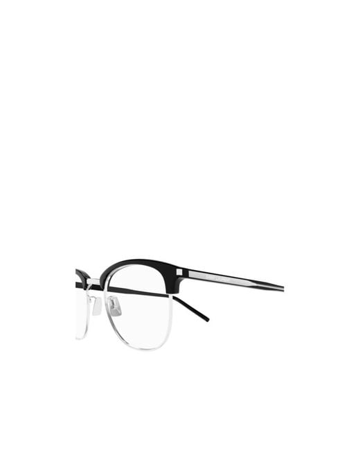 Saint Laurent White Eyewear Round Frame Glasses for men