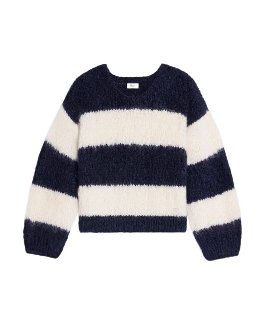 Céline Blue Striped Crew Neck Sweater