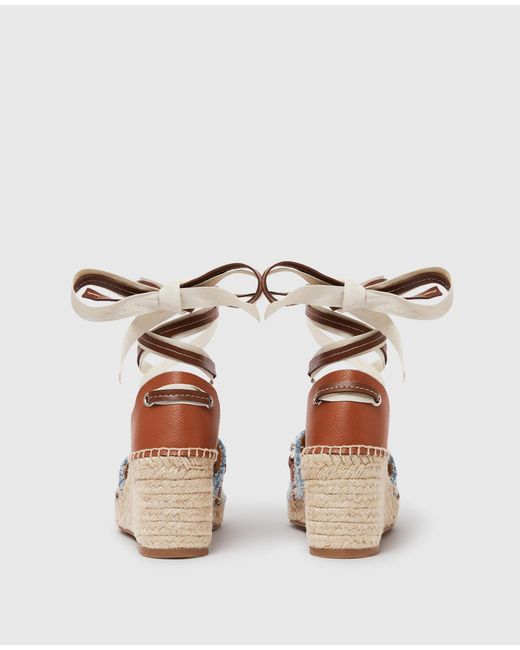 Stella McCartney Blue Quilted Wedge Sandals
