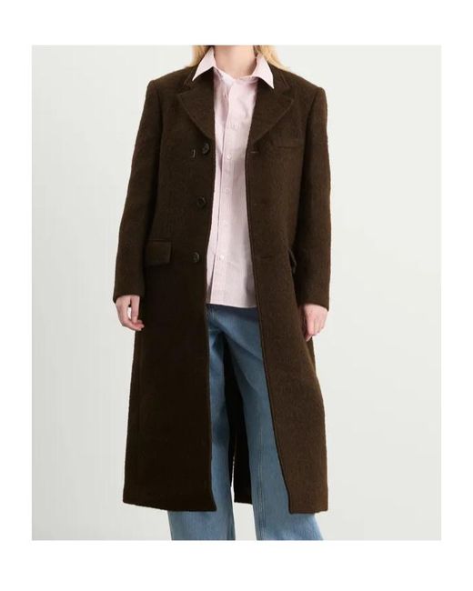 DUNST Brown Boucle 3-Button Coat