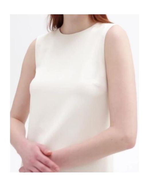 Theory Natural Crewneck Sleeveless Shift Dress