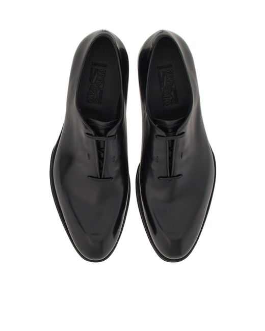 Ferragamo Black Tramezza Oxford With Covered Laces for men