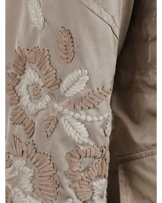 Ermanno Scervino Brown Embroidered Hooded Parka