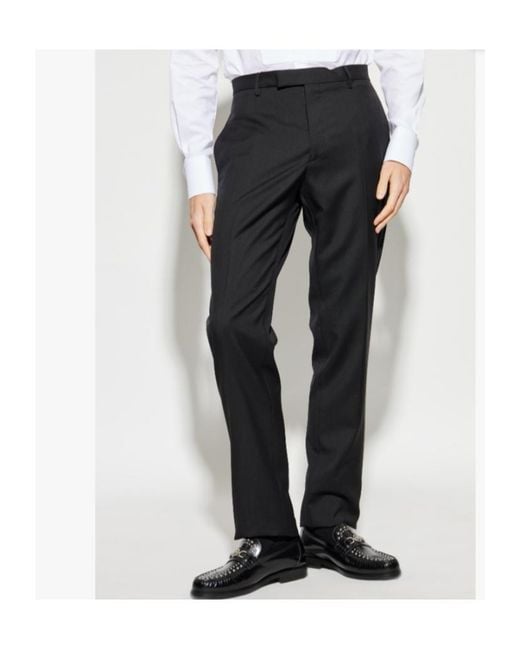 Etro Black Straight-Leg Tailored Trousers for men
