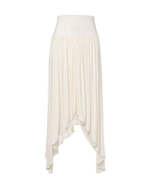 AYA MUSE White Elya Asymmetric Pleated Midi Skirt