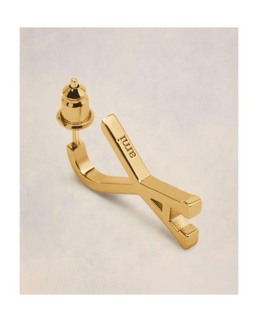 AMI White Ami De Coeur Small Hoop Earrings for men