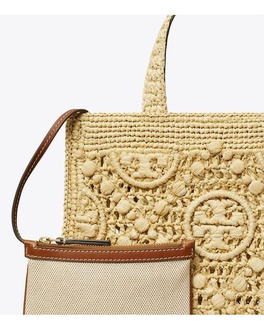 Tory Burch Metallic T Monogram Top-Handle Tote Bag