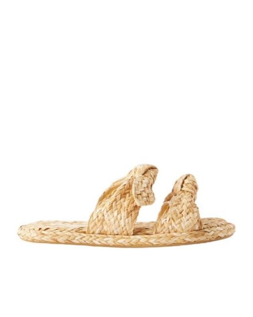 Zimmermann Metallic Raffia Woven Slippers