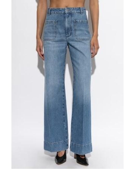 Victoria Beckham Blue Alina Wide-Leg Jeans