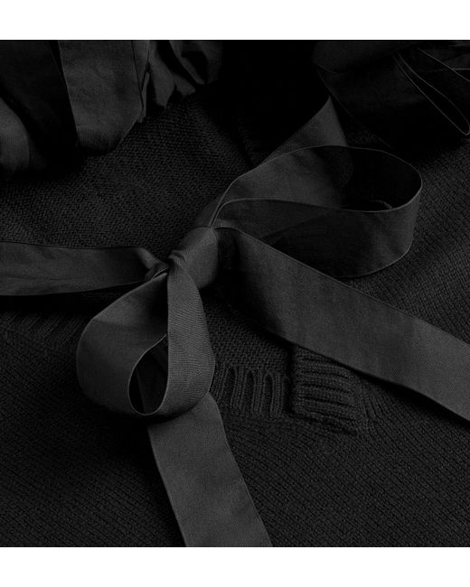 Dior Black Sweater With Ribbon Neckline