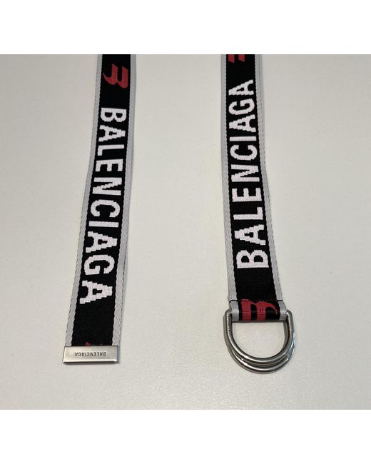 Balenciaga White D Ring Logo Detailed Belt for men
