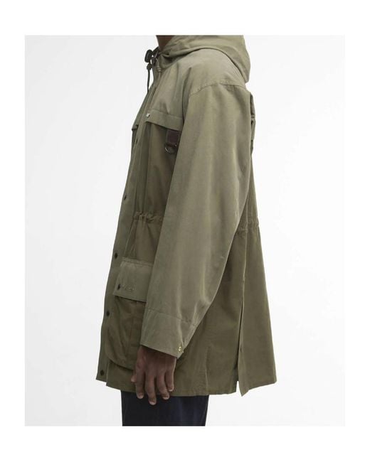 Barbour Green Logo-Embroidered Coat for men