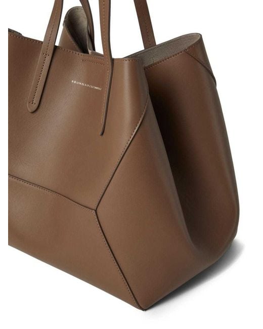 Brunello Cucinelli Brown Monili Shopping Bag