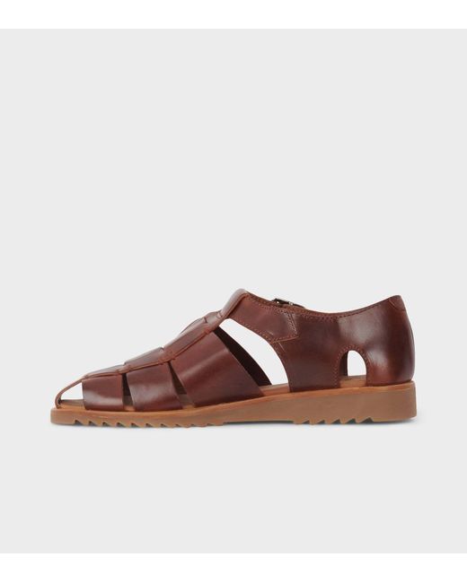 Paraboot Brown Buckle Sandals for men