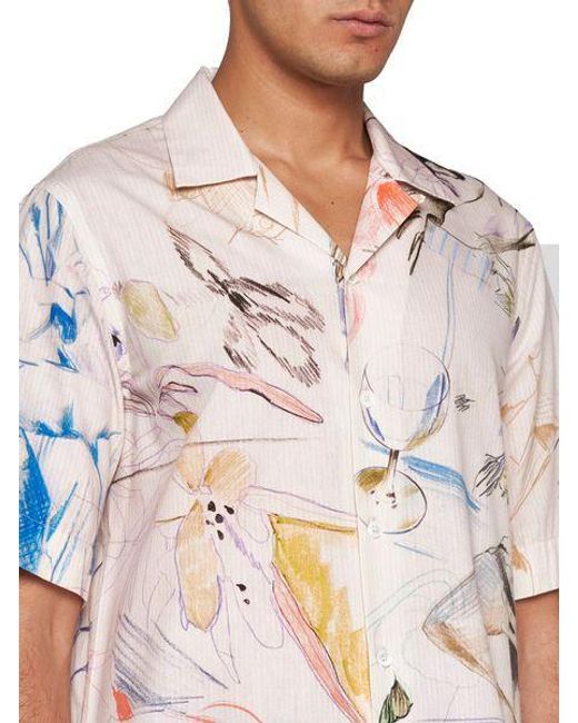 Paul Smith White Sketchbook Print Short-Sleeved Shirt for men